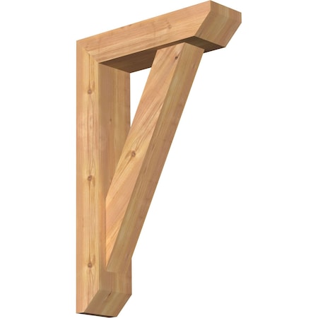 Ekena Millwork Traditional Slat Smooth Bracket w/ Offset Brace, Western Red Cedar, 5 1/2"W x 20"D x 32"H BKT0604X20X32TRA06SWR